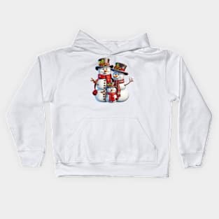 3D Snowmen #8 Kids Hoodie